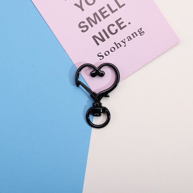 Wholesale Heart Shape Paint Color DIY Material Keychain Metal Accessories